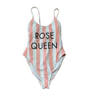 NEW Cali for Nia Sunshine pink white Rose Queen women’s one piece swim suit sz S